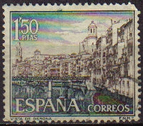 z vendido ESPAÑA 1964 1550 Sello Serie Turistica Paisajes y Monumentos Gerona usado Espana Spain Espagne Spagna Spanje Spanien 
